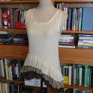 Anthro A’reve Ruffled HiLo Boho Tank Top - S/M